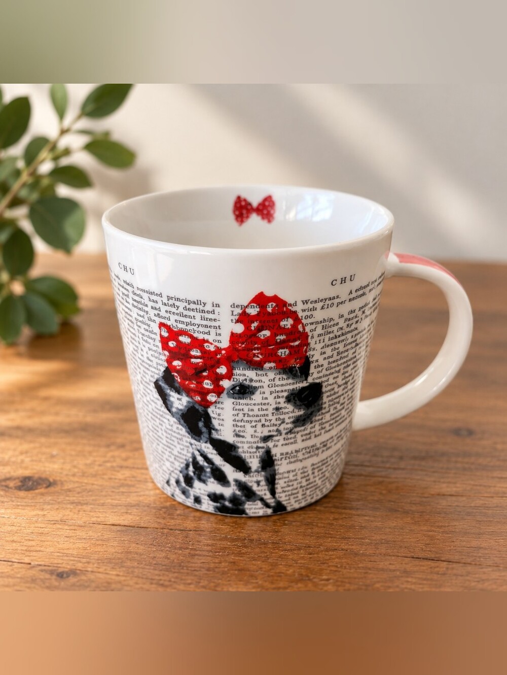 Dalmatian Mug By Paper Products Design Collab With Fab Funky Newsprint Bow